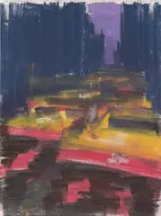 Rainer Fetting, Taxi New York, 1997, Farbkreide auf Papier