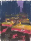 Rainer Fetting, Taxi New York, 1997, Farbkreide auf Papier