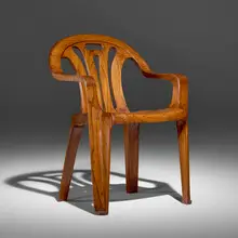 Maarten Baas, Plastic Chair in Wood, 2008, hand-carved elm, varnish