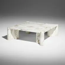 Jumbo coffee table by Gae Aulenti, Calacatta marble, sold Jul 2026