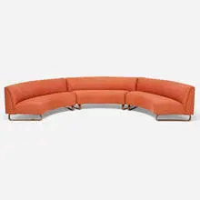 Edward Wormley, Sectional sofa, c. 1947, upholstery, walnut