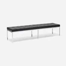 Florence Knoll, Bench, chrome-plated steel, leather
