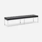 Florence Knoll, Bench, chrome-plated steel, leather
