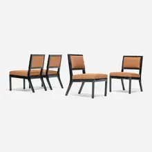 William 'Billy' Haines, Chairs, set of four, c. 1959, upholstery, lacquered wood