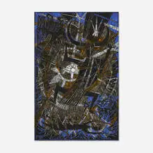 Mary T. Bowling, Sun Fable, beads, glass and found object mosaic