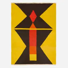 Evelyn Ackerman, Rare Launch Pad tapestry, 1970, hand-woven wool