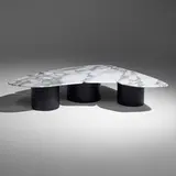 Okha, Tectra coffee table, Calacutta marble, powder-coated steel