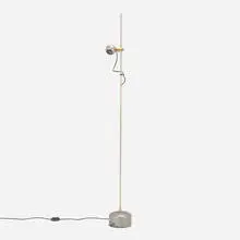 Angelo Lelii, Floor lamp, model 12923 Vogue, c. 1962, nickel-plated steel and brass, enameled aluminum