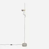 Angelo Lelii, Floor lamp, model 12923 Vogue, c. 1962, nickel-plated steel and brass, enameled aluminum