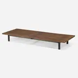 Charlotte Perriand, Bench from Cité Cansado, Mauritania, Africa, 1958, mahogany, enameled steel