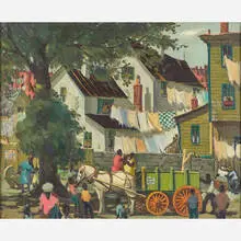 Henry Gasser, Newark Street Scene (The Green Wagon)