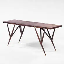 Ico Parisi, console, c. 1952, Italian walnut, brass