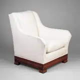 Eugene Schoen, lounge chair, 1930s, mahogany, upholstery