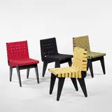 Klaus Grabe, chairs, set of four, c. 1949, ebonized plywood, webbing