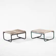 Walter Lamb, foot stool, 1950s, copper, flagline
