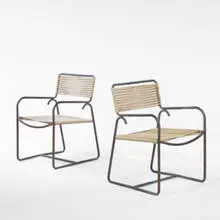 chairs, pair by Walter Lamb, 1950s, copper, flagline, sold Oct 2001