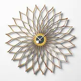 George Nelson, Sunflower clock, model 2261, 1958, plywood, brass