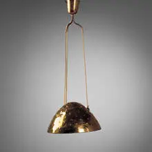ceiling fixture by Paavo Tynell, 1940s, brass, sold Oct 2001