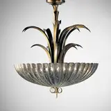 attribution Paavo Tynell, chandalier, 1940s, brass, enameled metal
