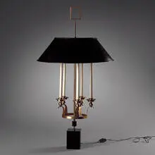 attribution Tommi Parzinger, lamp, 1950s, marble, enameled metal