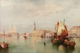 G. Chapman, A view of the Doge's Palace from across the lagoon, Venice, oil on canvas