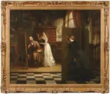 Joseph Corneille Correns, The artist's studio, oil on canvas