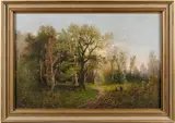J. Kallay, A wooded landscape, oil on canvas