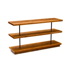 Three-Tier Open Bookshelf by Gilbert Rohde, walnut, aluminum, sold Nov 2019