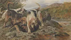 'Bowled Over' Otter Hounds in Dumfriesshire by Rba John Sargent Noble, sold Oct 2019