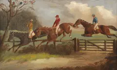 Benjamin Herring II, A Pair of Steeple Chase Scenes, both signed 'Ben Herring' (lower right), oil on canvas,