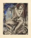 Wilhelm Lehmbruck, Medea, 1914, Aquarell über Kaltnadel auf Velin