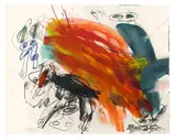 Ohne Titel by Walter Stöhrer, 1988, Mischtechnik auf festem Velin, sold Nov 2013