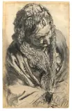 Adolph von Menzel, Alte Frau mit Mantille