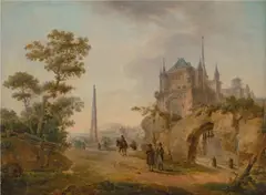 Hubert Robert, Phantasielandschaft von Ermenonville, 1767, Öl auf Leinwand. Doubliert