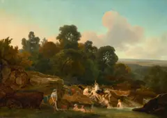 Jean Baptiste Mallet, Badende, Um 1790, Öl auf Leinwand
