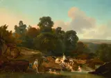 Jean Baptiste Mallet, Badende, Um 1790, Öl auf Leinwand