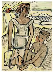 Nachmittagssonne by Max Pechstein, 1920, Tuschfeder und Farbkreide auf glattem Papier, sold Jun 2009
