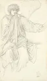 Edward Burne-Jones, Study of an Angel, 1885, Bleistift auf Velin