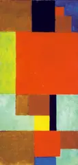 Erich Buchholz, Grosses rotes Quadrat, 1922, Acryl auf Plexiglas, auf Hartfaser montiert