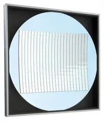 Spiegelobjekt by Adolf Luther, 1985, Konkaver Rundspiegel mit 414 kleinen Spiegeln in schwarzem Holzrahmen mit Aluminium-Leiste, sold Jun 2010