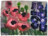 Klaus Fußmann, Blumen. 1988 (?), Aquarell und Gouache auf festem Velin