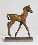 Vollblutfohlen by Renée Sintenis, 1939, Bronze mit brauner Patina, auf Steinsockel montiert. Höhe (ohne Sockel): 21,5 cm (8 ½ in.), sold Jun 2010