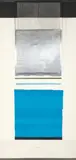 Ohne Titel by Heinz Mack, 1974, Collage mit geprägter Silberfolie und Papier und Serigraphie in Silberfarbe und Blau, auf Papier, sold May 2013