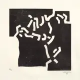 Beltza I-V by Eduardo Chillida, 1969, Folge von 5 Holzschnitten, jeweils auf dünnem Japanbütten, sowie 1 Titelblatt in Holzschnitt, sold May 2013