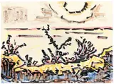 Landschaft an der Ostsee by Karl Schmidt-Rottluff, 1962, Farbkreide und Tuschpinsel auf Bütten, sold Nov 2011