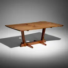 George Nakashima, Conoid dining table, 1965, American black walnut, rosewood