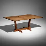 Conoid dining table by George Nakashima, 1965, American black walnut, rosewood, sold Mar 2026