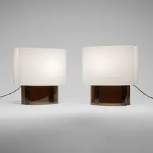 attribution Danielle Quarante, Table lamps, pair, c. 1970, acrylic