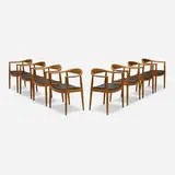 The Chair model JH503, set of eight by Hans J. Wegner, 1949, teak, leather, sold Mar 2026
