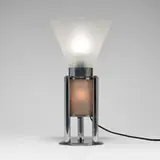 Boris Lacroix, Table lamp, c. 1930, chrome-plated brass, frosted glass